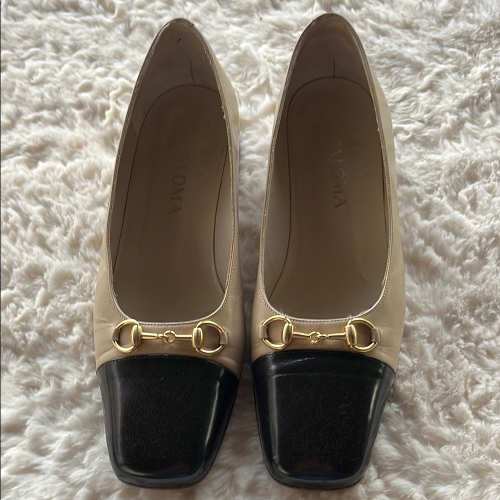 Paloma  Black and Taupe Shoes